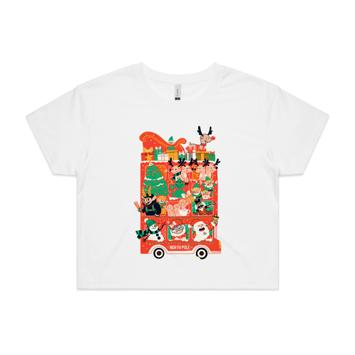 Christmas Bus Tee by Lonely Kids Club. All clothing from our T-shirts to our shorts and hoodies are ethically made, and printed packed and shipped from Sydney.