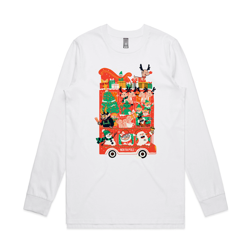 Christmas Bus Tee by Lonely Kids Club. All clothing from our T-shirts to our shorts and hoodies are ethically made, and printed packed and shipped from Sydney.
