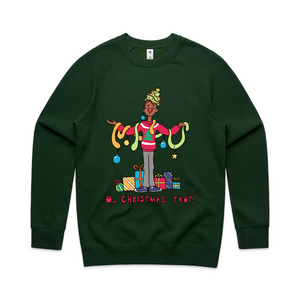 Christmas Troy Jumper by Lonely Kids Club. All clothing from our T-shirts to our shorts and hoodies are ethically made, and printed packed and shipped from Sydney.