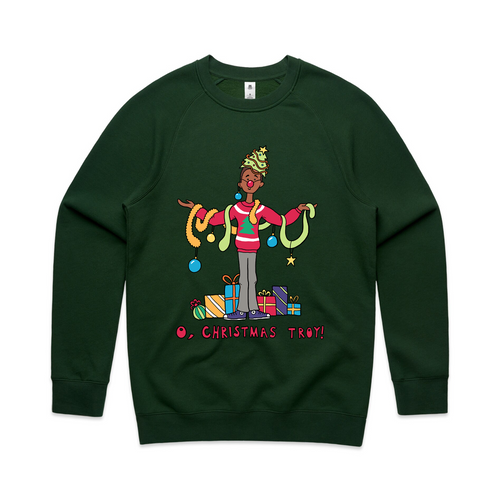 Christmas Troy Jumper by Lonely Kids Club. All clothing from our T-shirts to our shorts and hoodies are ethically made, and printed packed and shipped from Sydney.