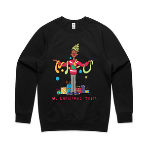 Christmas Troy Jumper by Lonely Kids Club. All clothing from our T-shirts to our shorts and hoodies are ethically made, and printed packed and shipped from Sydney.
