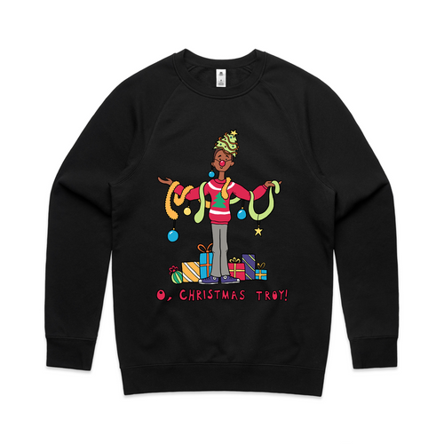 Christmas Troy Jumper by Lonely Kids Club. All clothing from our T-shirts to our shorts and hoodies are ethically made, and printed packed and shipped from Sydney.