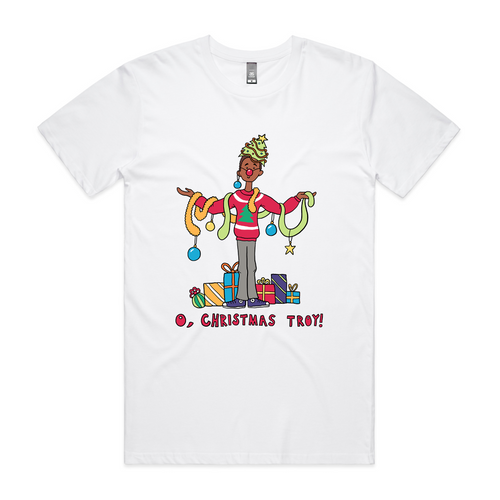 Christmas Troy Tee by Lonely Kids Club. All clothing from our T-shirts to our shorts and hoodies are ethically made, and printed packed and shipped from Sydney.