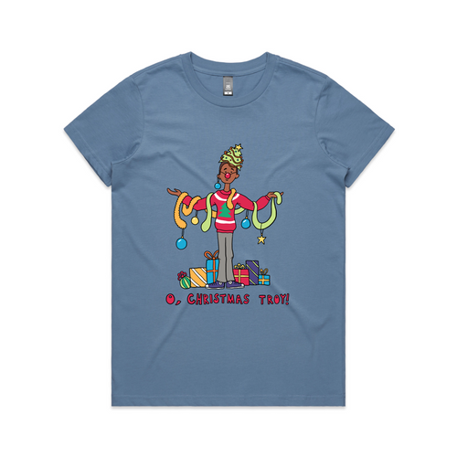 Christmas Troy Tee by Lonely Kids Club. All clothing from our T-shirts to our shorts and hoodies are ethically made, and printed packed and shipped from Sydney.