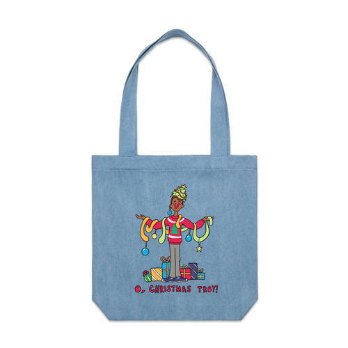 Christmas Troy Tote by Lonely Kids Club. All clothing from our T-shirts to our shorts and hoodies are ethically made, and printed packed and shipped from Sydney.