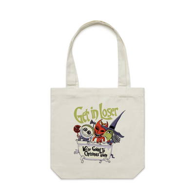 Christmas Town Tote by Lonely Kids Club. All clothing from our T-shirts to our shorts and hoodies are ethically made, and printed packed and shipped from Sydney.