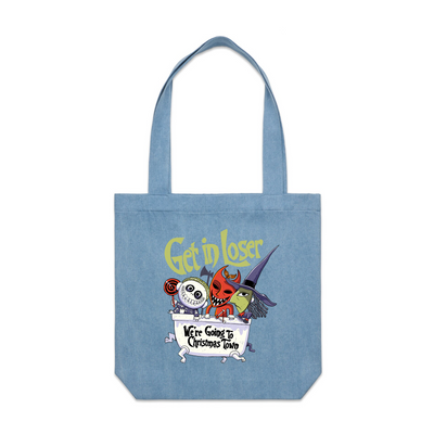 Christmas Town Tote by Lonely Kids Club. All clothing from our T-shirts to our shorts and hoodies are ethically made, and printed packed and shipped from Sydney.