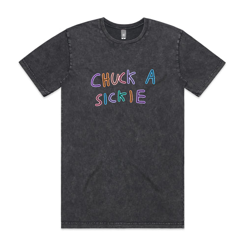 Chuck A Sickie Tee by Lonely Kids Club. All clothing from our T-shirts to our shorts and hoodies are ethically made, and printed packed and shipped from Sydney.