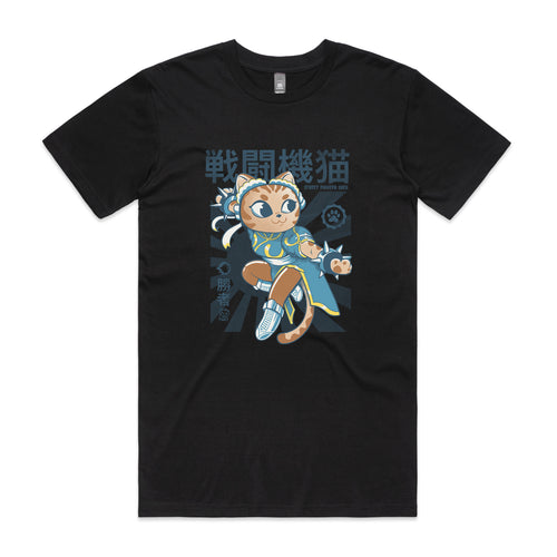 Chunli Cat Tee by Lonely Kids Club. All clothing from our T-shirts to our shorts and hoodies are ethically made, and printed packed and shipped from Sydney.