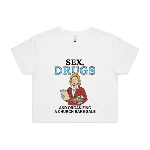 Church Bake Sale Tee by Lonely Kids Club. All clothing from our T-shirts to our shorts and hoodies are ethically made, and printed packed and shipped from Sydney.