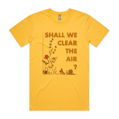 Clear The Air Tee by Lonely Kids Club. All clothing from our T-shirts to our shorts and hoodies are ethically made, and printed packed and shipped from Sydney.