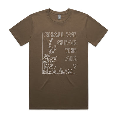 Clear The Air Tee by Lonely Kids Club. All clothing from our T-shirts to our shorts and hoodies are ethically made, and printed packed and shipped from Sydney.