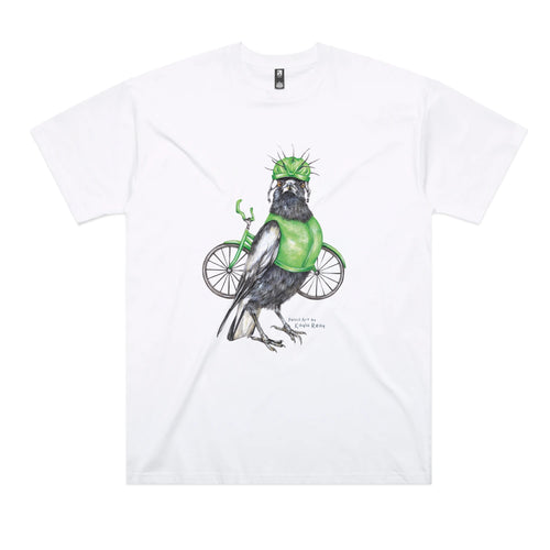 Clive The Cyclist Tee by Lonely Kids Club. All clothing from our T-shirts to our shorts and hoodies are ethically made, and printed packed and shipped from Sydney.