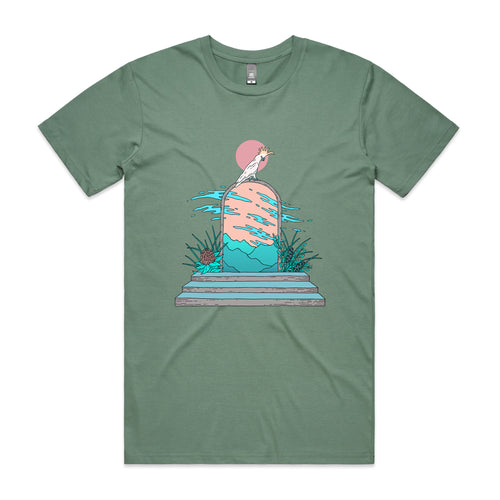Cockatoo Portal Tee by Lonely Kids Club. All clothing from our T-shirts to our shorts and hoodies are ethically made, and printed packed and shipped from Sydney.