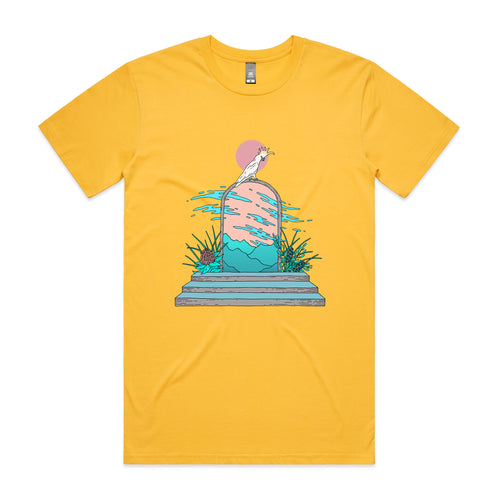 Cockatoo Portal Tee by Lonely Kids Club. All clothing from our T-shirts to our shorts and hoodies are ethically made, and printed packed and shipped from Sydney.