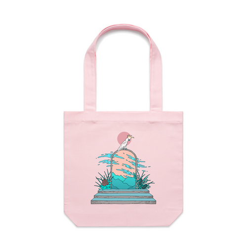 Cockatoo Portal Tote by Lonely Kids Club. All clothing from our T-shirts to our shorts and hoodies are ethically made, and printed packed and shipped from Sydney.