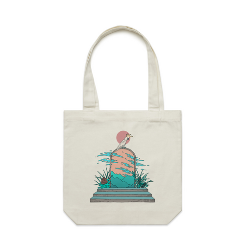 Cockatoo Portal Tote by Lonely Kids Club. All clothing from our T-shirts to our shorts and hoodies are ethically made, and printed packed and shipped from Sydney.