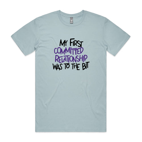 Committed Relationship Tee by Lonely Kids Club. All clothing from our T-shirts to our shorts and hoodies are ethically made, and printed packed and shipped from Sydney.