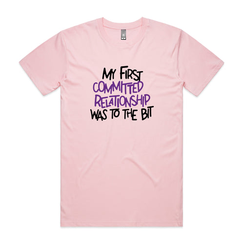 Committed Relationship Tee by Lonely Kids Club. All clothing from our T-shirts to our shorts and hoodies are ethically made, and printed packed and shipped from Sydney.