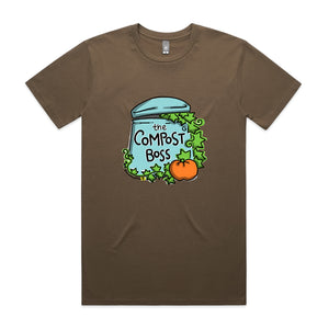 Compost Boss Tee by Lonely Kids Club. All clothing from our T-shirts to our shorts and hoodies are ethically made, and printed packed and shipped from Sydney.