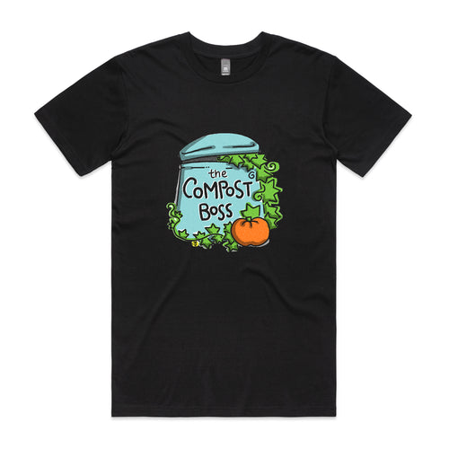 Compost Boss Tee by Lonely Kids Club. All clothing from our T-shirts to our shorts and hoodies are ethically made, and printed packed and shipped from Sydney.