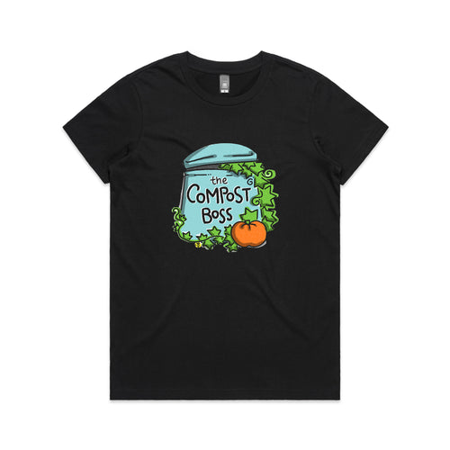 Compost Boss Tee by Lonely Kids Club. All clothing from our T-shirts to our shorts and hoodies are ethically made, and printed packed and shipped from Sydney.