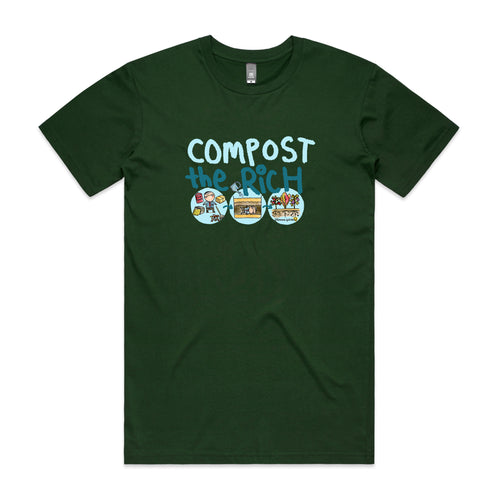 Compost The Rich Tee by Lonely Kids Club. All clothing from our T-shirts to our shorts and hoodies are ethically made, and printed packed and shipped from Sydney.