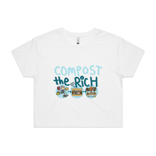 Compost The Rich Tee by Lonely Kids Club. All clothing from our T-shirts to our shorts and hoodies are ethically made, and printed packed and shipped from Sydney.