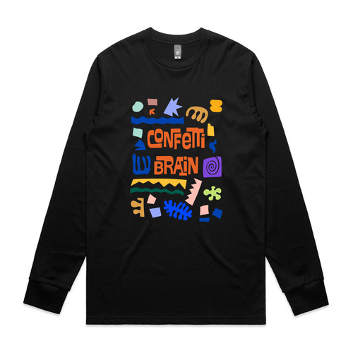 Confetti Brain Tee by Lonely Kids Club. All clothing from our T-shirts to our shorts and hoodies are ethically made, and printed packed and shipped from Sydney.