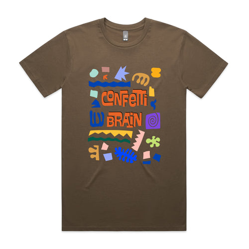 Confetti Brain Tee by Lonely Kids Club. All clothing from our T-shirts to our shorts and hoodies are ethically made, and printed packed and shipped from Sydney.