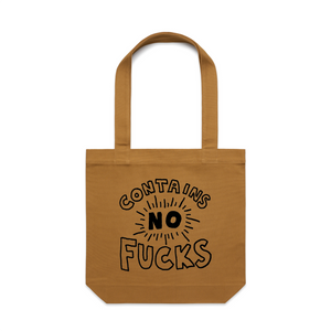 Contains No Fucks Tote by Lonely Kids Club. All clothing from our T-shirts to our shorts and hoodies are ethically made, and printed packed and shipped from Sydney.