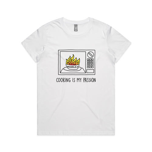 Cooking Is My Passion Tee by Lonely Kids Club. All clothing from our T-shirts to our shorts and hoodies are ethically made, and printed packed and shipped from Sydney.