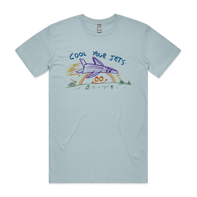 Cool Your Jets Tee by Lonely Kids Club. All clothing from our T-shirts to our shorts and hoodies are ethically made, and printed packed and shipped from Sydney.