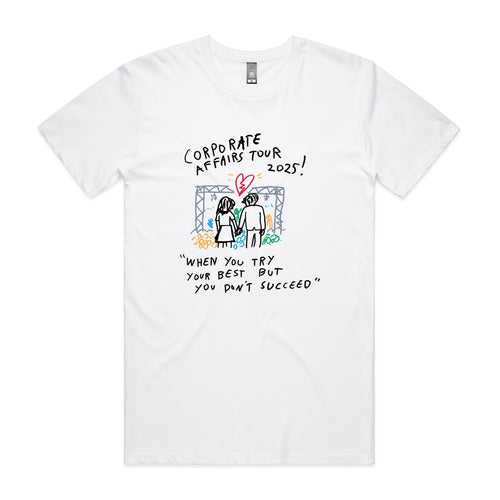 Corporate Affairs Tee by Lonely Kids Club. All clothing from our T-shirts to our shorts and hoodies are ethically made, and printed packed and shipped from Sydney.