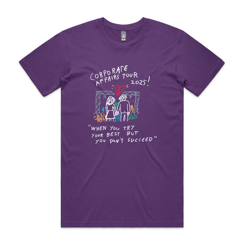 Corporate Affairs Tee by Lonely Kids Club. All clothing from our T-shirts to our shorts and hoodies are ethically made, and printed packed and shipped from Sydney.