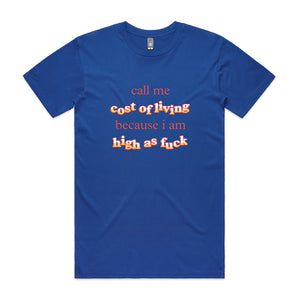 Cost Of Living Tee by Lonely Kids Club. All clothing from our T-shirts to our shorts and hoodies are ethically made, and printed packed and shipped from Sydney.