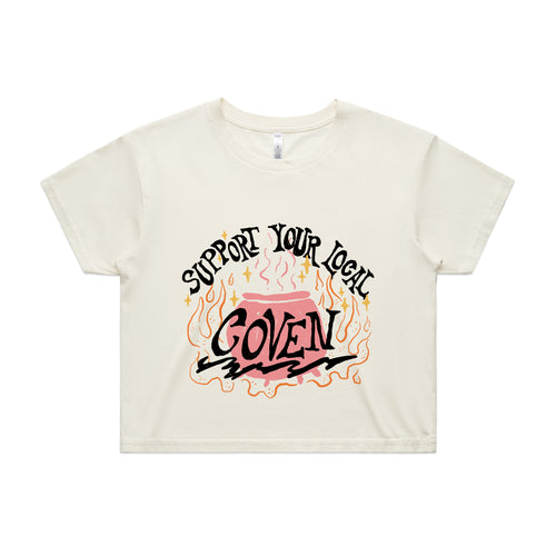 Support Your Local Coven Tee by Lonely Kids Club. All clothing from our T-shirts to our shorts and hoodies are ethically made, and printed packed and shipped from Sydney.