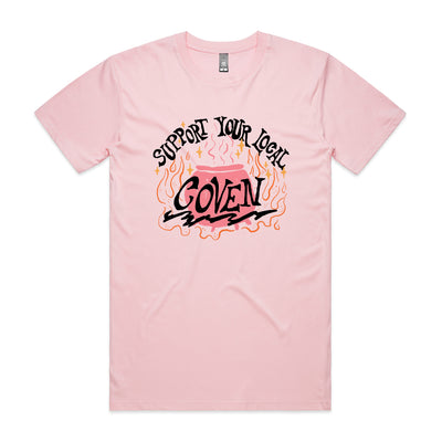 Support Your Local Coven Tee by Lonely Kids Club. All clothing from our T-shirts to our shorts and hoodies are ethically made, and printed packed and shipped from Sydney.