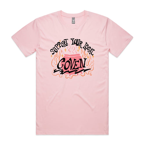 Support Your Local Coven Tee by Lonely Kids Club. All clothing from our T-shirts to our shorts and hoodies are ethically made, and printed packed and shipped from Sydney.