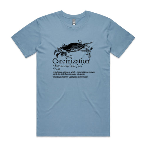 Carcinization Tee by Lonely Kids Club. All clothing from our T-shirts to our shorts and hoodies are ethically made, and printed packed and shipped from Sydney.