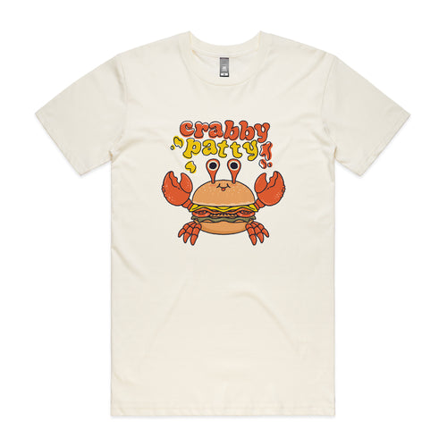 Crabby Patty Tee by Lonely Kids Club. All clothing from our T-shirts to our shorts and hoodies are ethically made, and printed packed and shipped from Sydney.