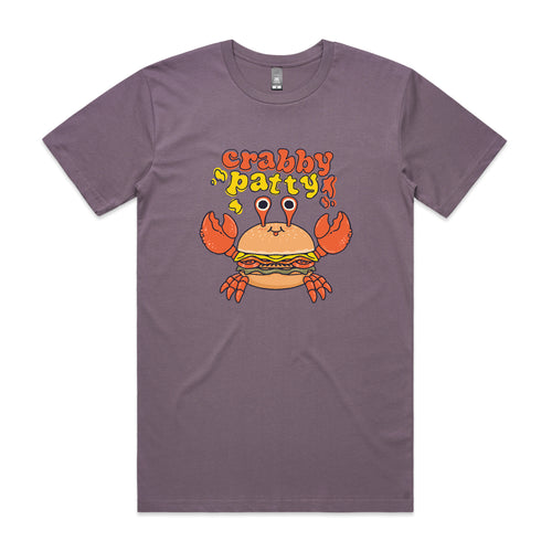 Crabby Patty Tee by Lonely Kids Club. All clothing from our T-shirts to our shorts and hoodies are ethically made, and printed packed and shipped from Sydney.