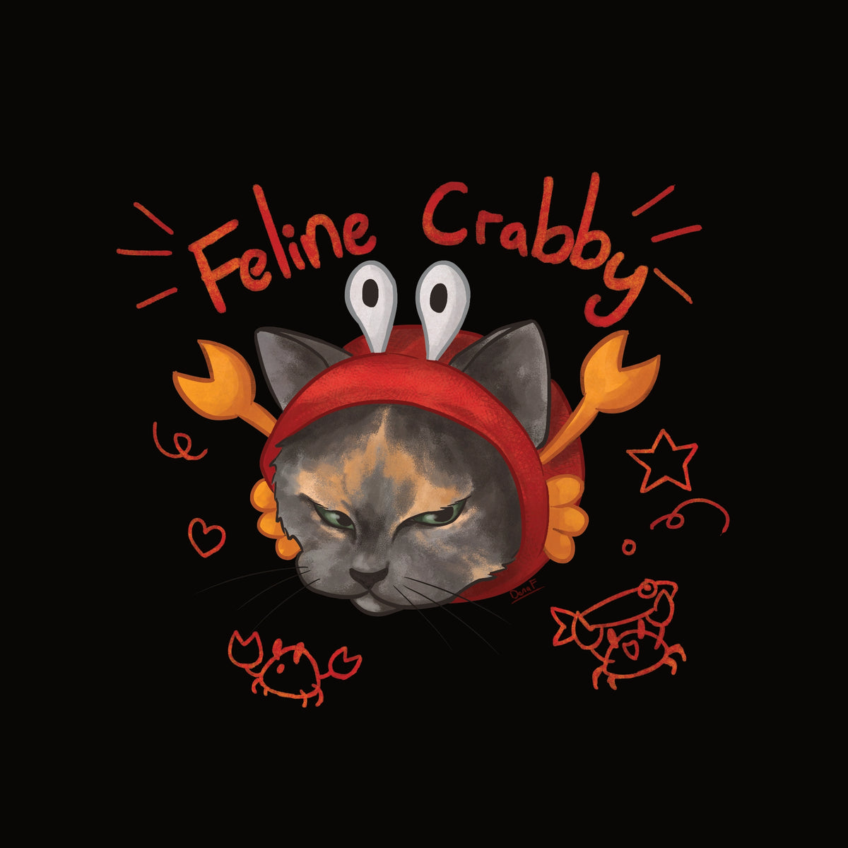 Feline Crabby t-shirt by Lonely Kids Club
