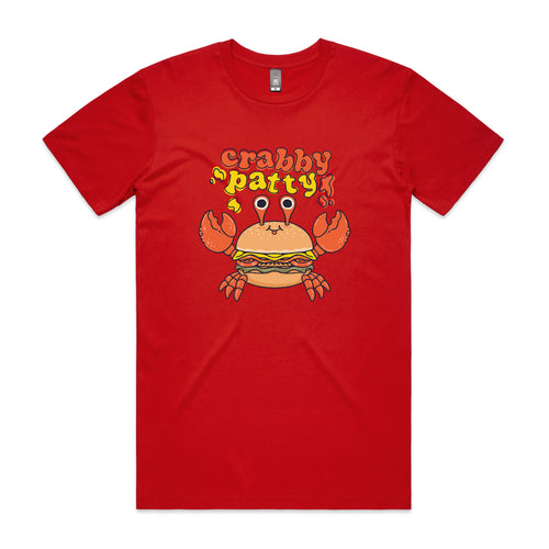 Crabby Patty Tee by Lonely Kids Club. All clothing from our T-shirts to our shorts and hoodies are ethically made, and printed packed and shipped from Sydney.