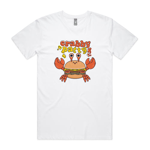 Crabby Patty Tee by Lonely Kids Club. All clothing from our T-shirts to our shorts and hoodies are ethically made, and printed packed and shipped from Sydney.