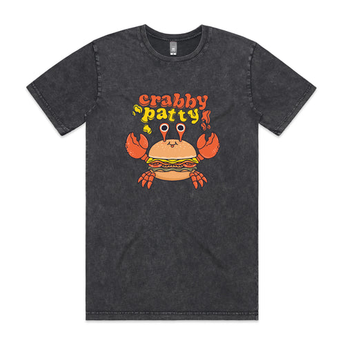 Crabby Patty Tee by Lonely Kids Club. All clothing from our T-shirts to our shorts and hoodies are ethically made, and printed packed and shipped from Sydney.