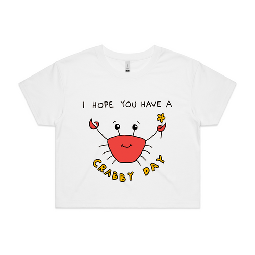 Crabby Day Tee by Lonely Kids Club. All clothing from our T-shirts to our shorts and hoodies are ethically made, and printed packed and shipped from Sydney.