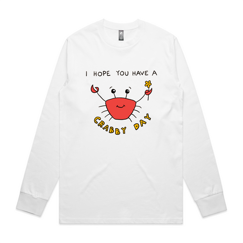 Crabby Day Tee by Lonely Kids Club. All clothing from our T-shirts to our shorts and hoodies are ethically made, and printed packed and shipped from Sydney.