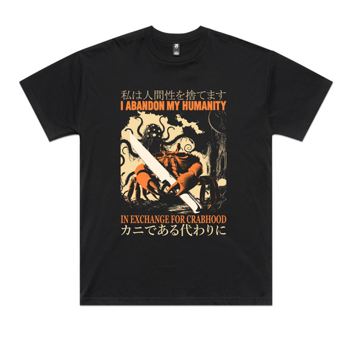 Crabhood Tee by Lonely Kids Club. All clothing from our T-shirts to our shorts and hoodies are ethically made, and printed packed and shipped from Sydney.