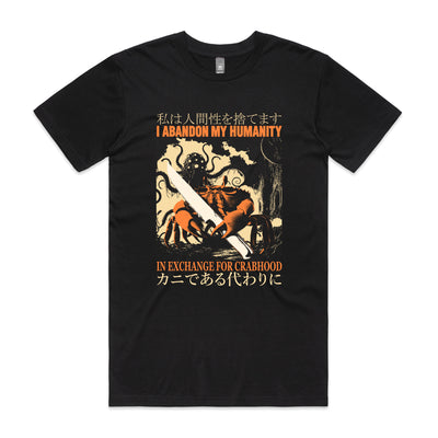Crabhood Tee by Lonely Kids Club. All clothing from our T-shirts to our shorts and hoodies are ethically made, and printed packed and shipped from Sydney.